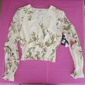 Guess Balloon Sleeve Smock Top